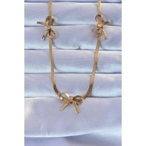 BFS 316L Çelik Altın Renk İtalyan Zincirli Fiyonk Kolye