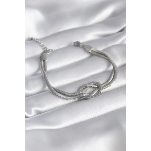 BFS 316L Çelik Çelik Gold Renk İtalyan Zincir Düğüm Model Kadın Bileklik