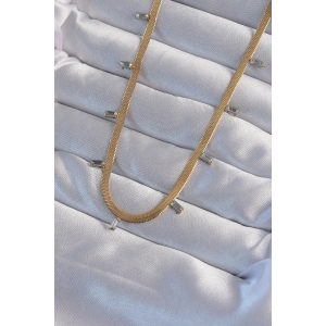 BFS 316L Çelik Gold Renk Baget Taşlı İtalyan Zincir Kolye