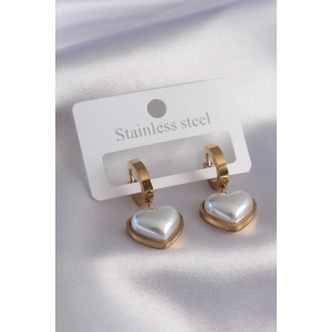 BFS 316L Çelik Gold Renk Kalp Model Kadın Küpe