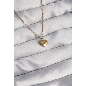 BFS 316L Çelik Gold Renk Kalp Model Love Kolye
