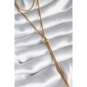 BFS 316L Çelik Gold Renk Tüp Zincir Asansör Model Kadın Kolye