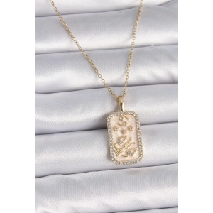 BFS 316L Çelik Gold Renk Zincir Yengeç Burcu Zirkon Taşlı Kadın Kolye