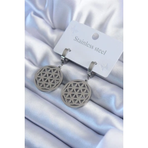 BFS 316L Çelik Gümüş Renk Lotus Model Kadın Küpe