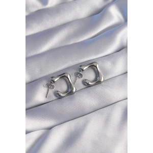 BFS 316L Çelik Gümüş Renk Minimal Bubble Küpe