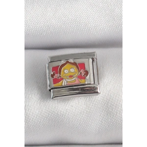 BFS 316L Çelik Gümüş Renk Renkli Çocuk İşlemeli Nomination Charm