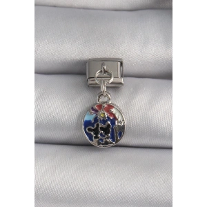 BFS 316L Çelik Gümüş Renk Sallantı Dünya Model Nomination Charm