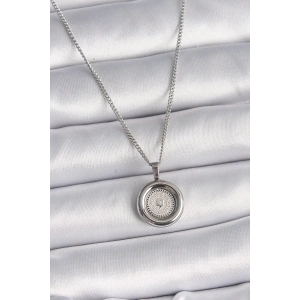 BFS 316L Çelik Gümüş Renk Zincir Gümüş Renk Altın Model Kadın Kolye