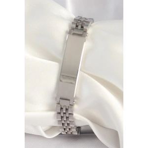 BFS 316L Çelik Gümüş Renk Zincir Künye Model Erkek Bileklik