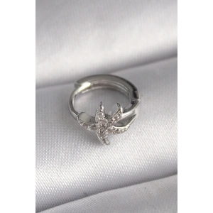 BFS 316L Çelik Gümüş Renk Zirkon Taşlı Deniz Yıldızı Model Tragus Piercing