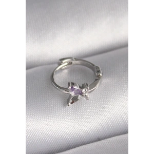 BFS 316L Çelik Gümüş Renk Zirkon Taşlı Kelebek Model Tragus Piercing