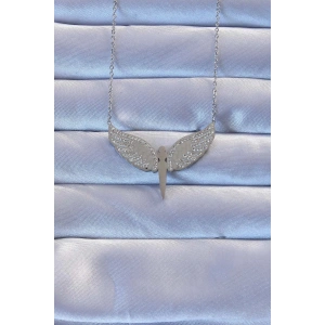 BFS 316L Çelik Gümüş Renk Zirkon Taşlı Mikail Kolye