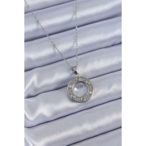 BFS 316L Çelik Gümüş Renk Zirkon Taşlı Model Kadın Kolye