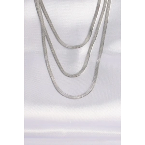 BFS 316L Çelik İtalyan Zincir Gümüş Renk Çoklu Kolye