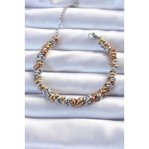 BFS 316L Çelik Karışık Renkli İç İçi Geçmeli Bombeli Bileklik