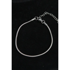 BFS 316L Çelik Oval İtalyan Model Gümüş Renk Erkek Bileklik