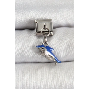 BFS 316L Çelik Sallantılı Köpekbalığı Model Gümüş Renk Nomination Charm