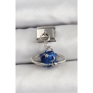 BFS 316L Çelik Sallantılı Satürn Model Gümüş Renk Nomination Charm