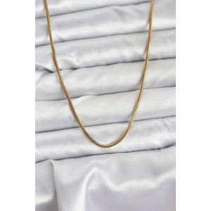 BFS 316L Çelik Zincir Gold Renk 60 cm Yılan Zincir Kadın Kolye