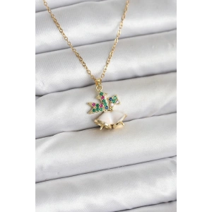 BFS 316L Çelik Zincir Gold Renk Chirtsmas Bell Model Yılbaşı Temalı Kadın Kolye