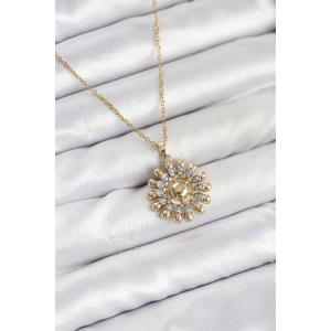 BFS 316L Çelik Zincir Gold Renk Güneş Model Kadın Kolye