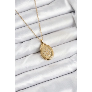 BFS 316L Çelik Zincir Gold Renk Kapaklı Açılabilir Model Kadın Kolye