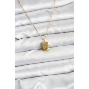 BFS 316L Çelik Zincir Gold Renk Minimal Kutup Yıldızı Model Kadın Kolye