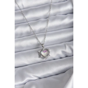 BFS 316L Çelik Zincir Gümüş Renk Kalp Model Kadın Kolye