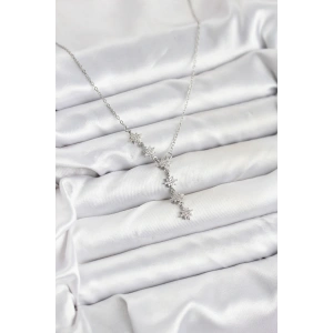 BFS 316L Çelik Zincir Gümüş Renk Kutup Yıldızı Model Kadın Kolye