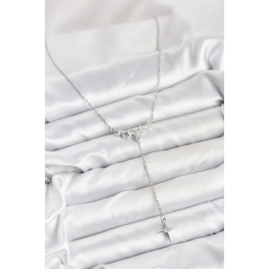 BFS 316L Çelik Zincir Gümüş Renk Yıldız Model Y Kadın Kolye