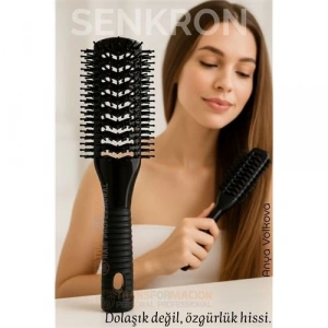 BFS 40 Ayak Nano Dolaşık Saç Açıcı 2 yüzeyli Tarak, Karbon Plastik Gövde, Havalandırmalı Tasarım