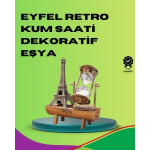 BFS Ahşap Gövdeli Dekoratif Kum Saati – Masa Üstü El Sanatı Aksesuarı