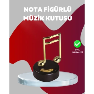 BFS Altın Nota Figürlü Dönen Müzik Kutusu Dekoratif Music Box