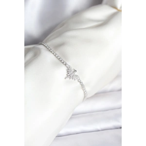 BFS Anka Kuşu Model Zirkon Taşlı Gümüş Renk Pirinç Su Yolu Kadın Bileklik