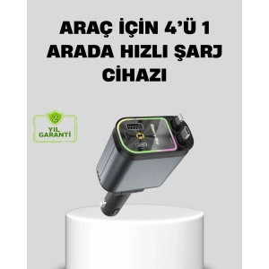 BFS Araç Şarj Cihazı 66W 4 Portlu Hızlı Şarj ve LED Işıklı