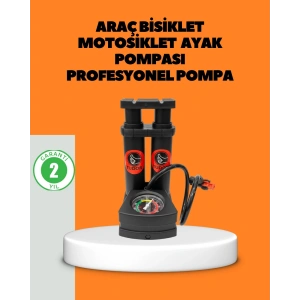 Mey İthalat® Ayaklı Bisiklet Pompası Basınç Göstergeli Çok Amaçlı
