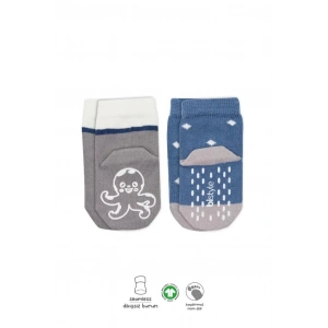 BFS   Bistyle Hayvan Figürlü Kaymaz Erkek Soket Çorap 2Li BS10119 İndigo