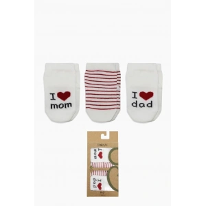 BFS   Bistyle Mom Dad 3Lü Penye Soket Çorap 10123 Ekru