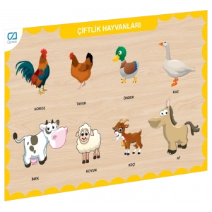 Mey İthalat® CAAHS-3211 AHŞAP ÇİFTLİK HAYVANLARI BUL-TAK