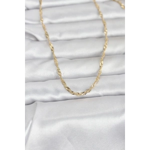 Mey İthalat® CM 14K Gold Renk Burgu Yassı Model 60 cm Kadın Kolye