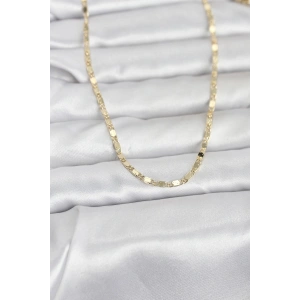 Mey İthalat® CM 14K Gold Renk Ezme Zincir 60 cm Kadın Kolye