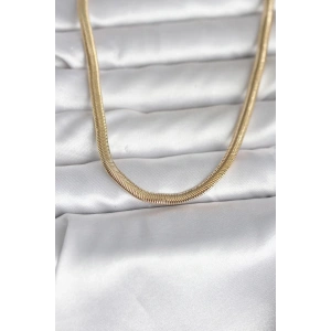 Mey İthalat® CM 14K Gold Renk Yassı Yılan Zincir Model 45 cm Kadın Kolye