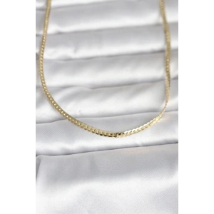 Mey İthalat® CM 14K Gold Renk Yassı Zincir Model 45 cm Kadın Kolye
