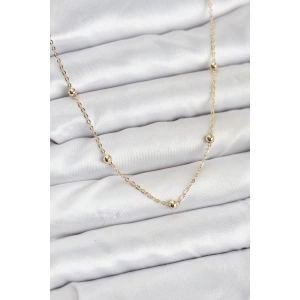 Mey İthalat® CM Gold Renk Top Zincirli Kadın Kolye