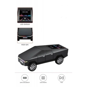 BFS D68 Cyber Model Araba Tasarımlı Bluetooth Hoparlör 15w Güçlü Ses Rgb Led /tws/usb Siyah