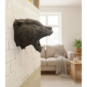 BFS Dekoratif Asılabilir Siyah Ayı Başı 3D Duvar Heykeli 25x19 cm