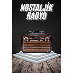 BFS Eskitme Nostalji Tasarımlı Bluetoothlu Nostalji Radyo Ahşap Nostaljik Görünümlü