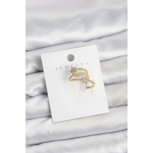 BFS Gold Renk Zirkon Taşlı Yıldız Model Kıkırdak Earcuff Küpe
