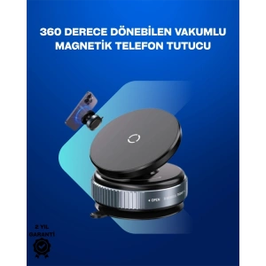 BFS Güçlü Manyetik Tutuşlu 360° Döner Araç Telefon Tutucu – Vakumlu Montajlı