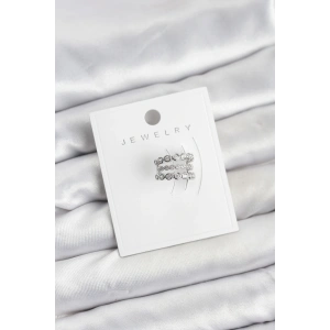 BFS Gümüş Renk Zirkon Taşlı Pirinç Kıkırdak Earcuff Küpe